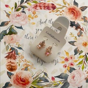 Pink faceted earrings